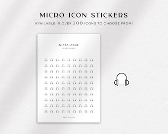 Kopfhörer - Micro Icon Stickers | Planer Aufkleber | Minimal & Funktionaler Planer Aufkleber | Kleiner Icon Sticker | Planner Icon Sticker