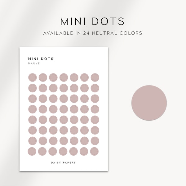 TRANSPARENT MINI DOTS - Functional Planner Stickers | Minimal & Functional Planner Stickers | Minimal Stickers | Neutral Color Stickers