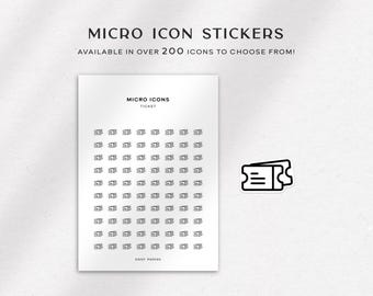 TICKET - Micro Icon Sticker | Planner Stickers | Minimal & Functional Planner Stickers | Small Icon Stickers for Planning | Tiny Stickers