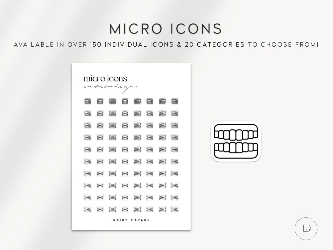 INVISALIGN Micro Icon Sticker Planner Stickers Minimal & Functional