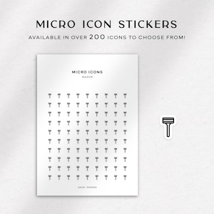 RAZOR - Micro Icon Stickers | Planner Stickers | Minimal & Functional Planner Sticker | Small Icon Sticker | Planner Icon