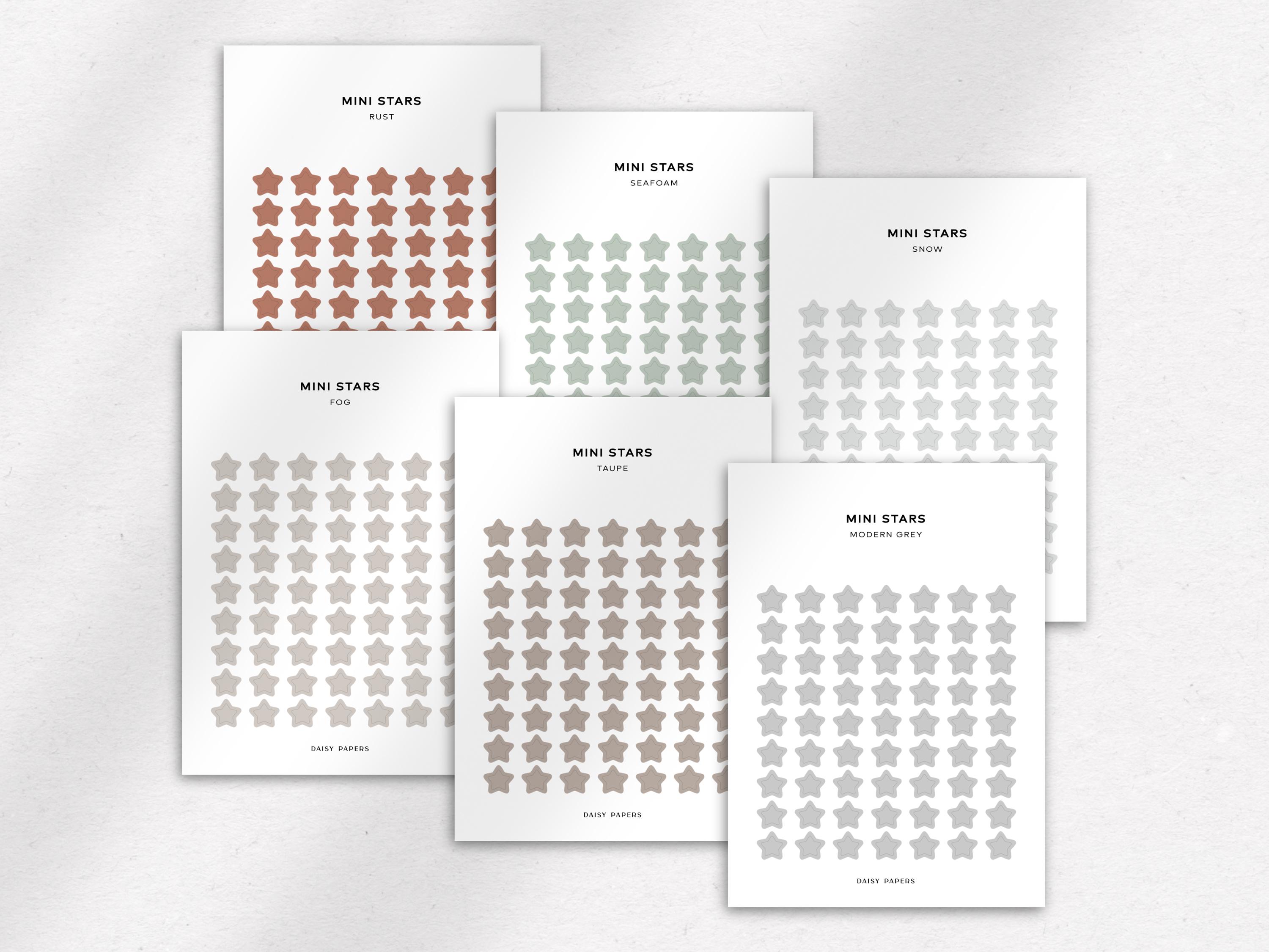 TRANSPARENT MINI STARS - Functional Planner Stickers | Minimal ...