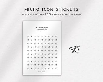 PAPER AIRPLANE - Micro Icon Stickers | Planner Stickers | Minimal & Functional Planner Sticker | Small Icon Sticker | Planner Icon Stickers