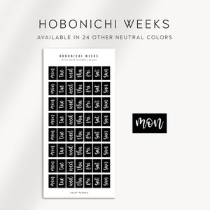 COUVERTURES QUOTIDIENNES - Autocollants Hobonichi Weeks | Stickers fonctionnels pour agenda | Stickers planificateur minimalistes conçus pour les semaines hobo