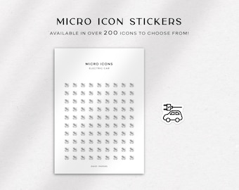 ELECTRIC CAR - Micro Icon Stickers | Planner Stickers | Minimal & Functional Planner Stickers | Small Icon Sticker | Planner Icon Stickers
