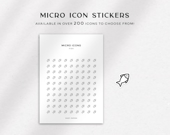 FISH - Micro Icon Stickers | Planner Stickers | Minimal & Functional Planner Sticker | Small Icon Sticker | Planner Icon Stickers