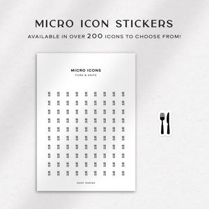 FORK / KNIFE - Micro Icon Stickers  | Planner Stickers  | Minimal & Functional Planner Stickers | Small Icon Stickers | Bujo Stickers