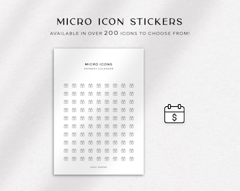 PAYMENT CALENDAR - Micro Icon Stickers | Planner Stickers | Minimal & Functional Planner Sticker | Small Icon Sticker | Planner Icon Sticker