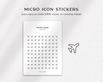 AIRPLANE - Micro Icon Sticker | Planner Stickers | Minimal & Functional Planner Stickers | Small Icon Stickers for Planning | Tiny Stickers