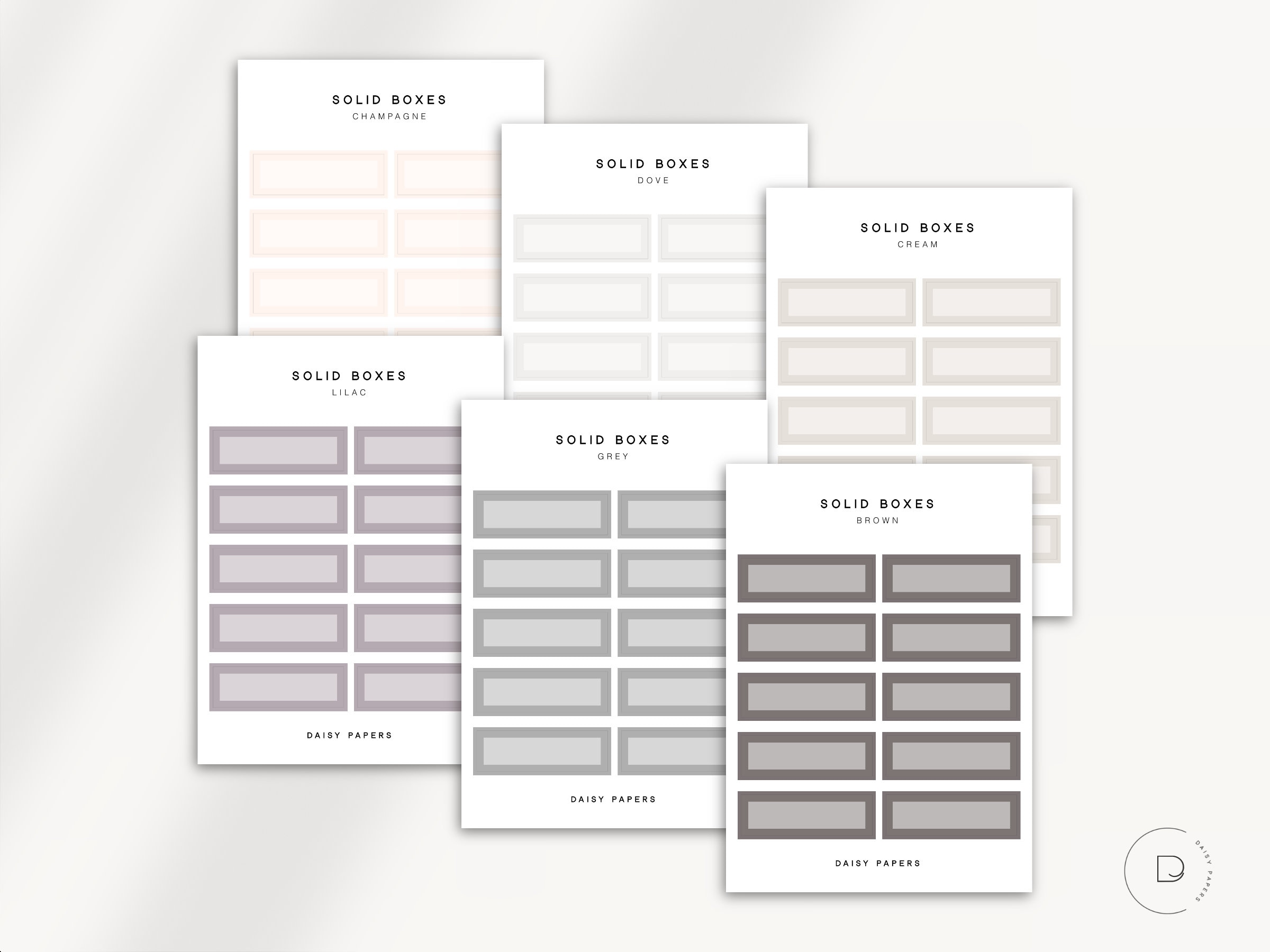 SOLID BOXES - Quarter Functional Boxes | Planner Stickers | Minimal ...