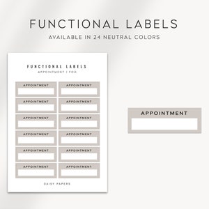 APPOINTMENT - Functional Labels | Minimal & Functional Planner Stickers | Minimal Appt Stickers | Neutral Color Stickers | Bullet Journal
