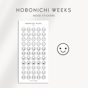 MOOD STICKERS - Hobonichi Weeks Stickers  | Functional Planner Stickers | Minimal Planner Stickers designed for the Hobo Weeks