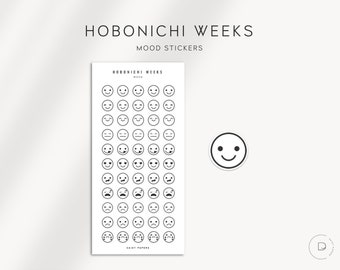 MOOD STICKERS - Hobonichi Weeks Stickers  | Functional Planner Stickers | Minimal Planner Stickers designed for the Hobo Weeks