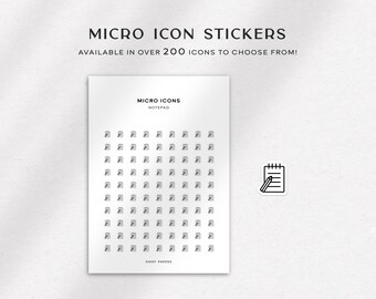 NOTEPAD - Micro Icon Stickers  | Planner Stickers  | Minimal & Functional Planner Stickers | Small Icon Stickers | Bujo Stickers