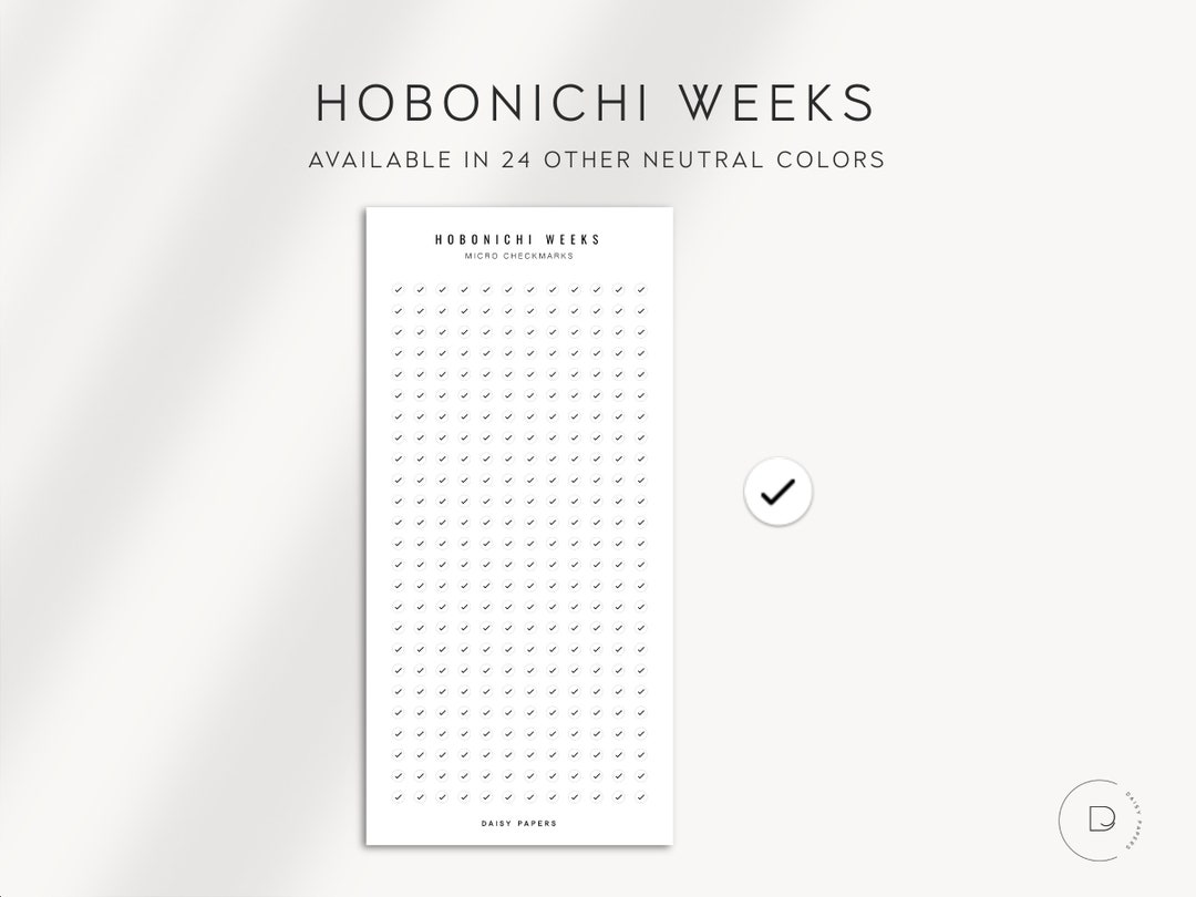 MICRO CHECKMARKS - Hobonichi Weeks Stickers | Transparent Functional ...