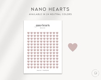 TRANSPARENT NANO HEARTS - Functional Planner Stickers | Minimal & Functional Planner Stickers | Minimal Stickers | Neutral Color Stickers