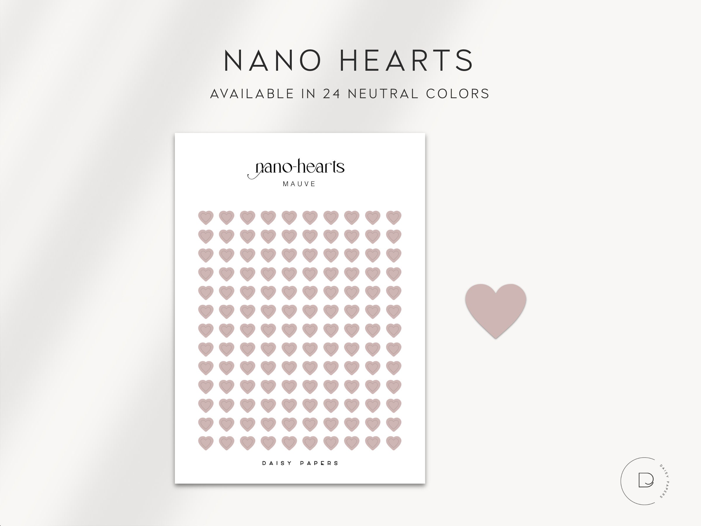 Neutral Mini Heart Stickers – The Sticker Planner Shop