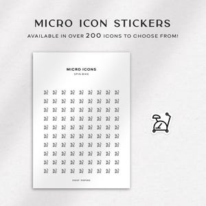 SPIN BIKE - Micro Icon Stickers  | Planner Stickers  | Minimal & Functional Planner Stickers | Small Icon Stickers | Bujo Stickers