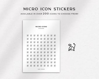 SPIN BIKE - Micro Icon Stickers  | Planner Stickers  | Minimal & Functional Planner Stickers | Small Icon Stickers | Bujo Stickers
