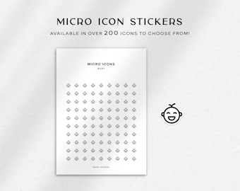 BABY - Micro Icon Stickers | Planner Stickers | Minimal & Functional Planner Sticker | Small Icon Sticker | Tiny Planner Icons