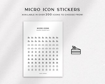 BAKERY ESSENTIALS - Micro Icon Stickers | Planner Stickers | Minimal & Functional Planner Sticker | Small Icon Sticker | Planner Icons