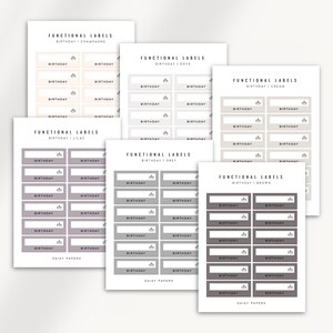 BIRTHDAY - Functional Labels | Minimal & Functional Planner Stickers ...