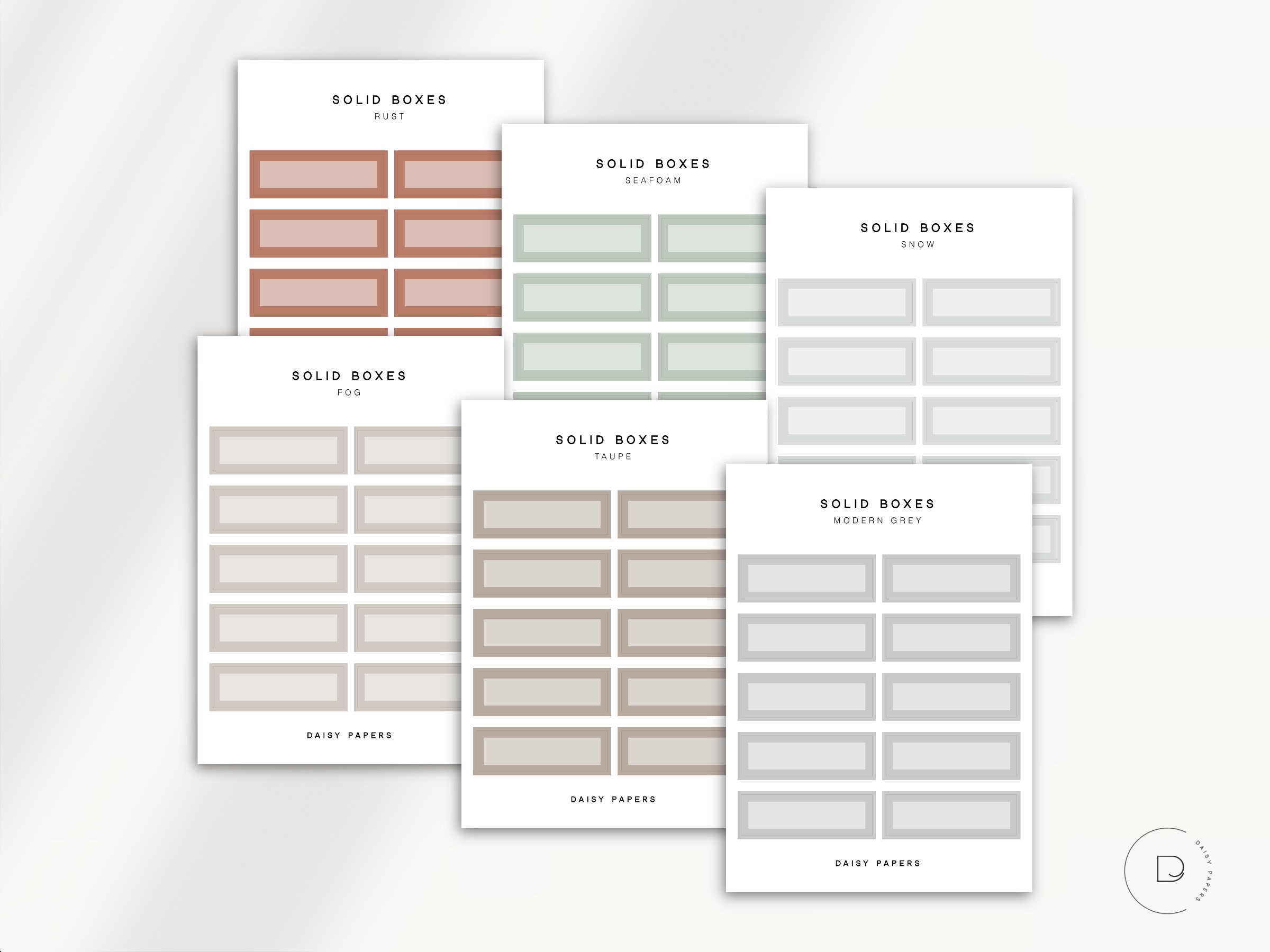 SOLID BOXES - Quarter Functional Boxes | Planner Stickers | Minimal ...
