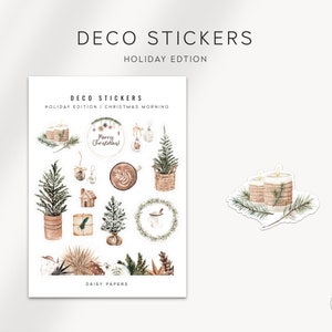 CHRISTMAS MORNING - Holiday Edition Deco Stickers  | Decorative Planner Stickers | Minimal & Functional Stickers | Bullet Journal Stickers
