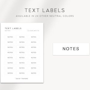 NOTES - Text Etiketten | Planer Aufkleber | Minimale & Funktionale Planer Aufkleber | Minimale Schrift Aufkleber | Bullet Journal | Planung | Bujo