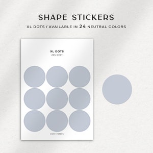 XL DOTS - Transparent Functional Shape Planner Stickers | Minimal & Functional Planner Stickers | Minimal Neutral Color Stickers