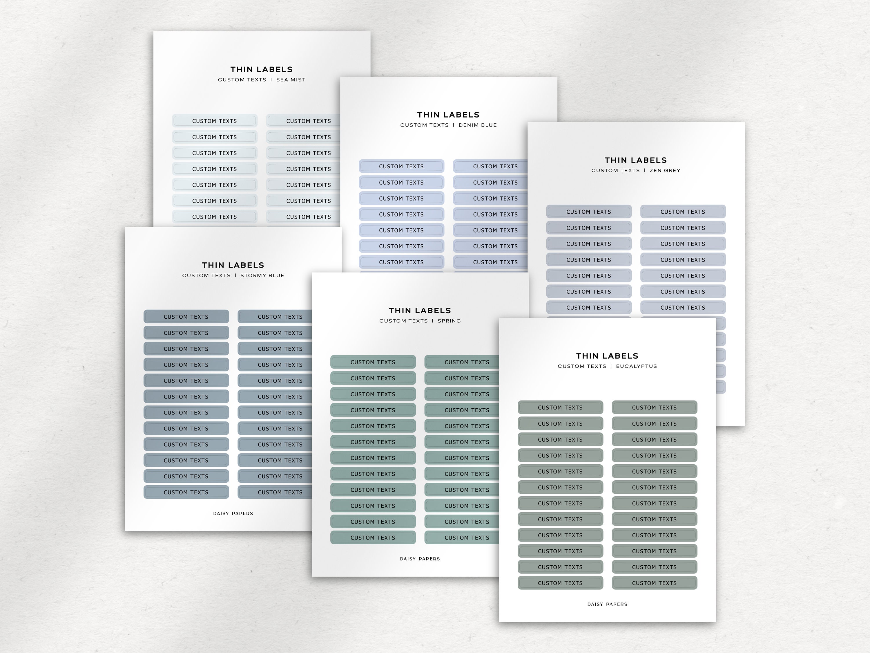 CUSTOM TEXTS - Thin Labels | Planner Stickers | Minimal & Functional
