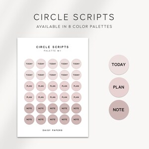 Today/ Plan/Notiz - Circle Scripts | Planer Aufkleber | Minimale & Funktionale Planer Aufkleber | Minimale Schrift Aufkleber | Neutrale Farben