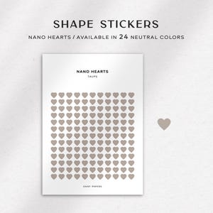 TRANSPARENT NANO HEARTS - Functional Planner Stickers | Minimal & Functional Planner Stickers | Minimal Stickers | Neutral Color Stickers