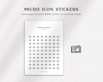 BOOK - Micro Icon Stickers  | Planner Stickers  | Minimal & Functional Planner Stickers | Small Icon Stickers | Bujo Icon Stickers