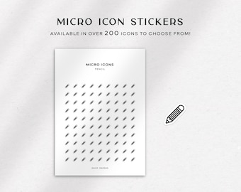 PENCIL - Micro Icon Stickers  | Planner Stickers  | Minimal & Functional Planner Stickers | Small Icon Sticker | School Icon stickers