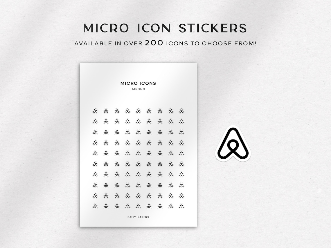AIRBNB - Micro Icon Sticker | Planner Stickers | Minimal & Functional ...