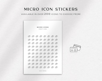 CREDIT CARD - Micro Icon Stickers  | Planner Stickers  | Minimal & Functional Planner Stickers | Small Icon Stickers | Bujo Stickers