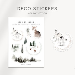 WINTER WONDERLAND - decoratiestickers voor de feestdagen | Decoratieve plannerstickers | Minimale en functionele stickers | Bullet Journal-stickers