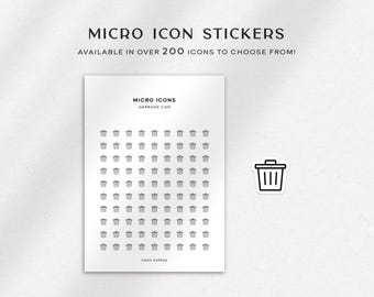 GARBAGE CAN - Micro Icon Stickers  | Planner Stickers  | Minimal & Functional Planner Stickers | Small Icon Stickers | Bujo Stickers