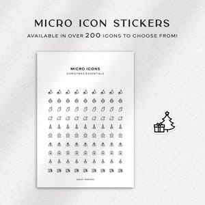 CHRISTMAS ESSENTIALS - Micro Icon Stickers | Planner Stickers | Minimal & Functional Planner Sticker | Small Planner Icon Stickers
