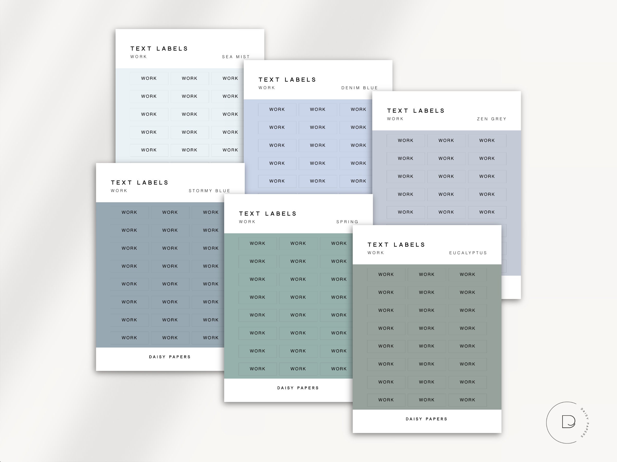 WORK - Text Labels | Planner Stickers | Minimal & Functional Planner ...