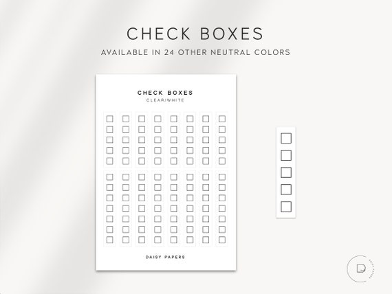 CHECK BOXES | Planner Stickers | Minimal Planner Stickers| Functional Planner Stickers | Planning Stickers | Neutral Colors