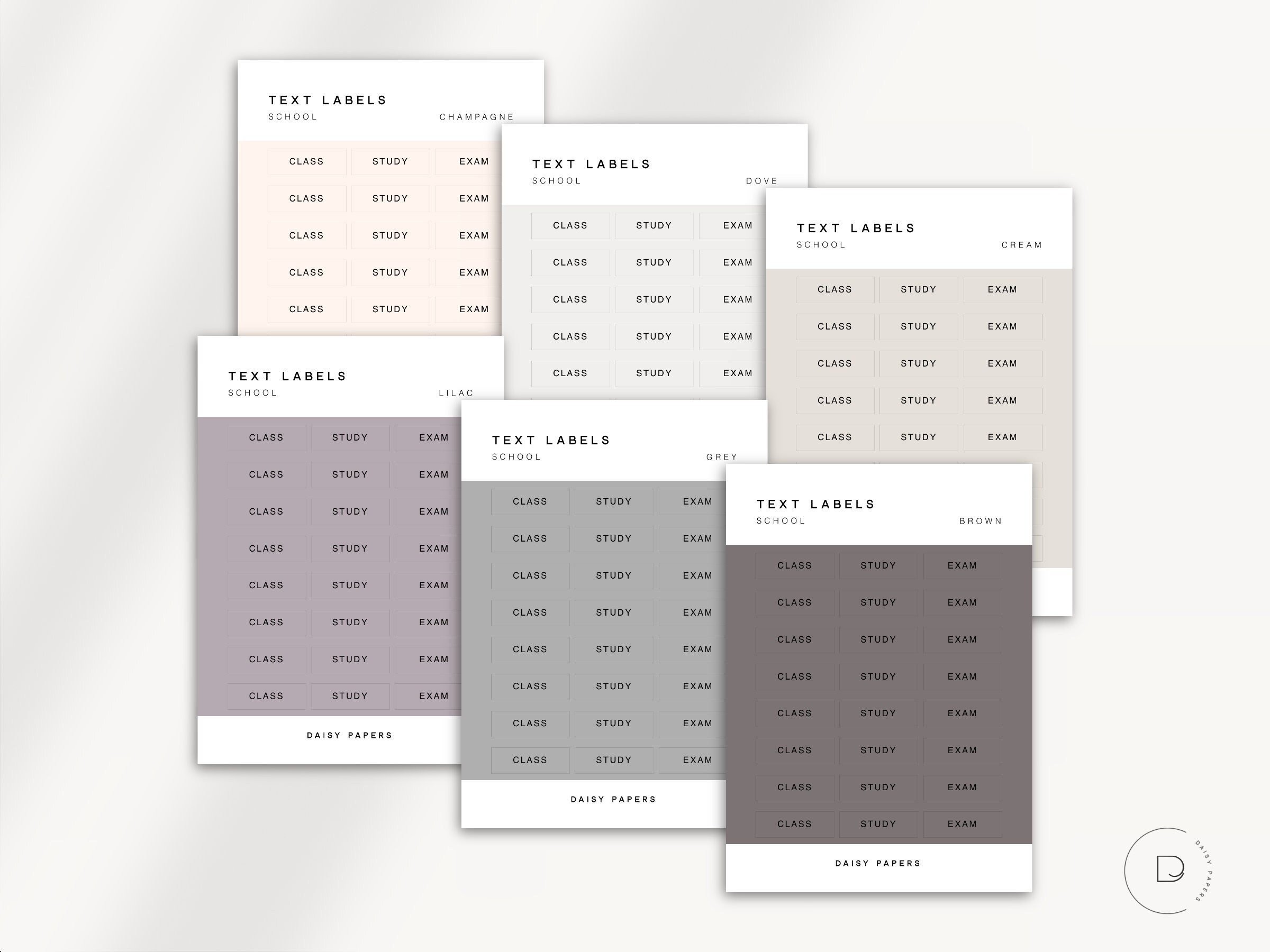 CLASS / STUDY / EXAM - School Text Labels | Planner Sticker | Minimal ...
