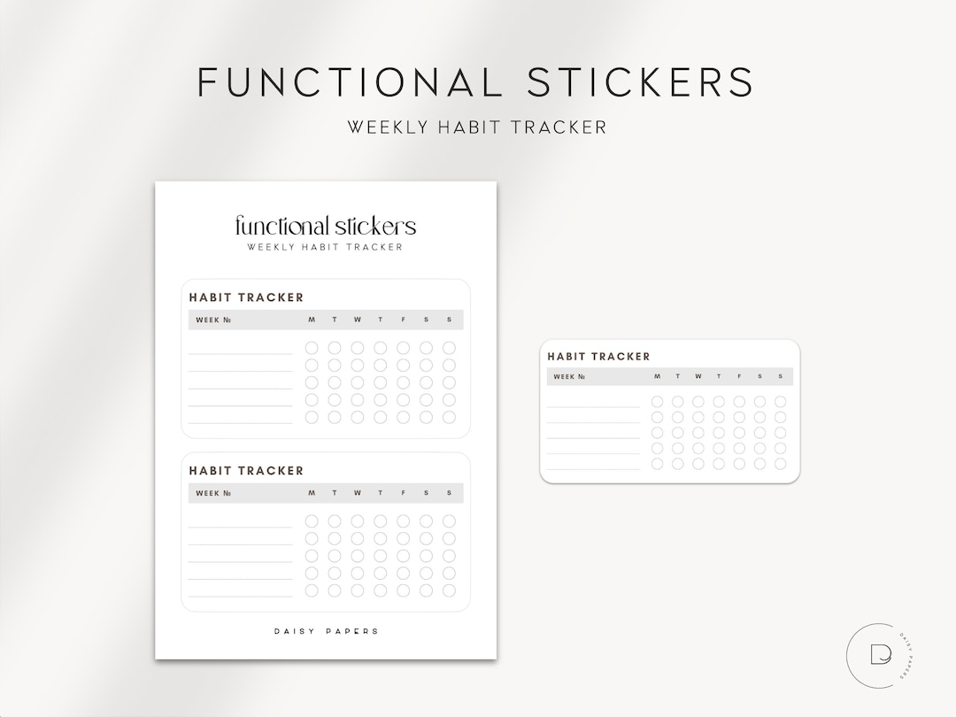 WEEKLY HABIT TRACKER - Functional Planner Stickers | Minimal ...