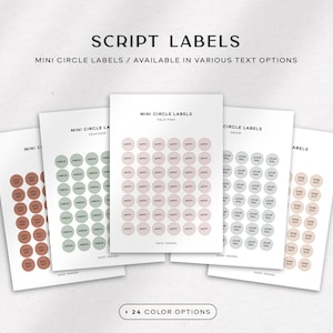 ETIKETTEN MINI CIRKEL | Minimale en functionele plannerstickers voor dagelijkse planning | Verkrijgbaar in 24 tekstopties en 24 neutrale kleuren