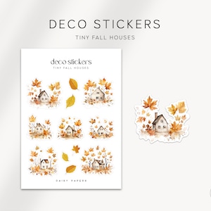 KLEINE HERFSTHUISJES - Decoratiestickers | Decoratieve herfststickers | Minimale en functionele plannerstickers | Bulletjournaal | Bujo