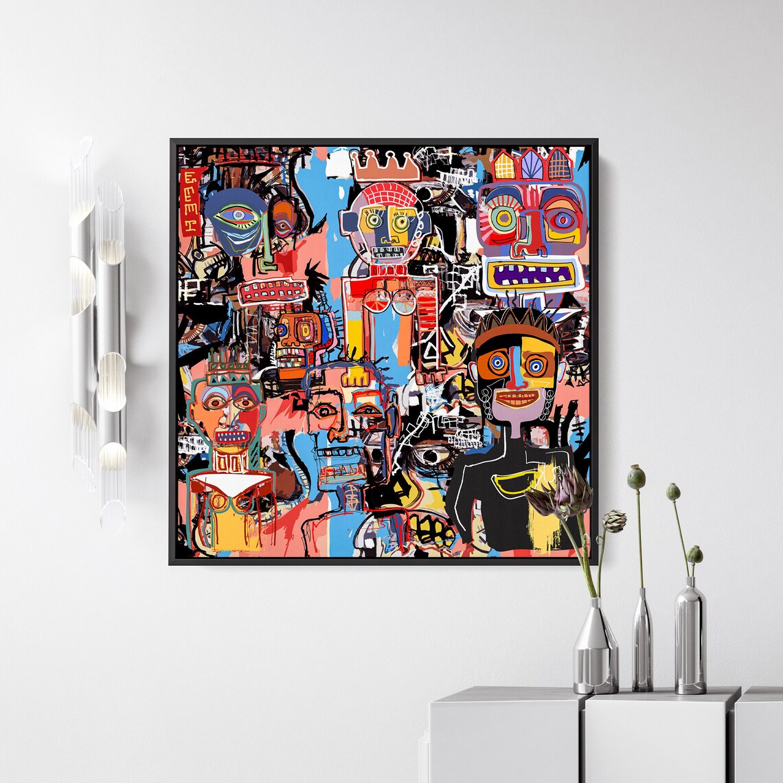 Inspirado Basquiat Canvas Art Modern Office Wall Art Etsy