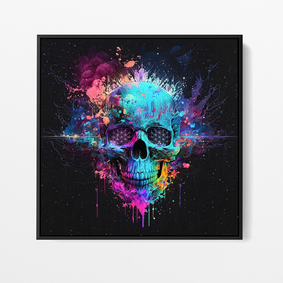 Colorful Skull Art - Memento Mori Art - Cool Wall Art - Colorful ...