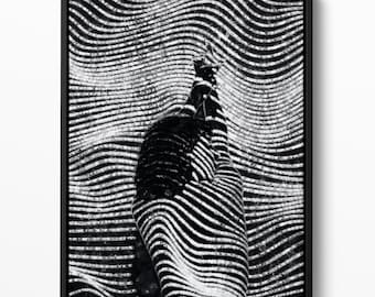 Vibrations: Trippy Black & White Art Print - Abstract Psychedelic