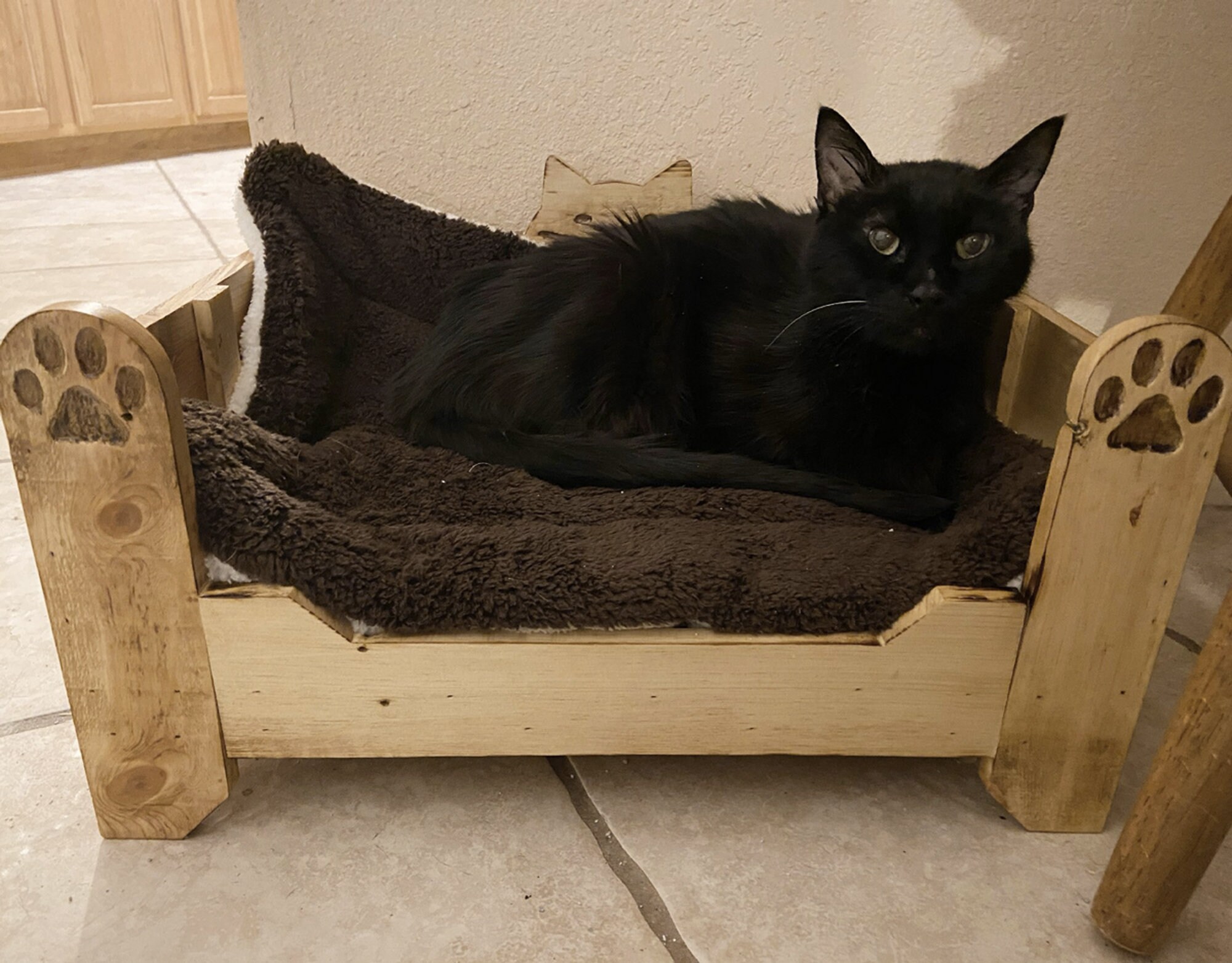 Large Rustic Cat Bed With Comforter Pallet Wood Cat Bed Etsy UK